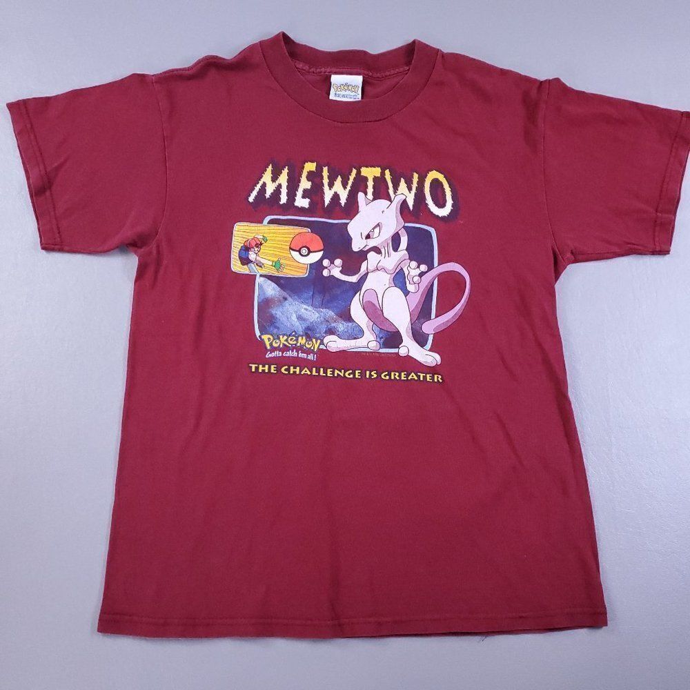 VTG 1997 Nintendo Pokemon MewTwo Youth TShirt L